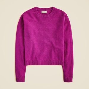 J.Crew Sz M Fuchsia Cashmere Crewneck Sweater Pullover Long Sleeves Stretch
